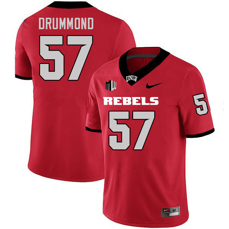 Men #57 Dyllan Drummond UNLV Rebels College Football Jerseys Stitched-Scarlet